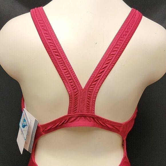 SPEEDO RASPBERRY RACERBACK SWIMSUIT  - Picture 5 of 10